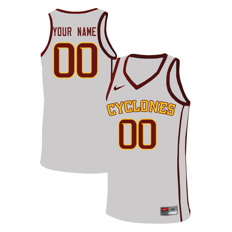 Custom Iowa State Cyclones Name And Number College Basketball Jerseys-White